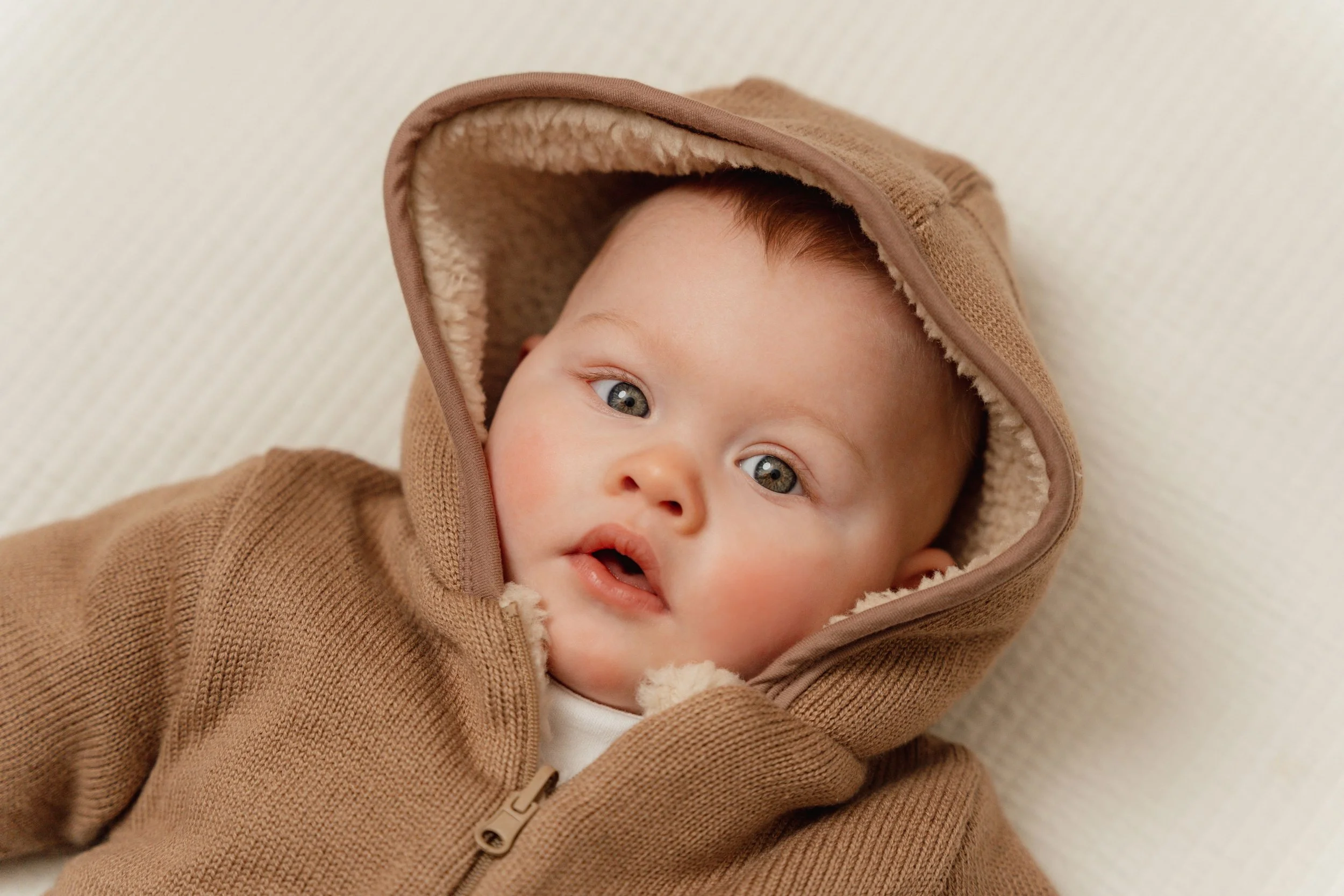 Buzo de punto de una pieza marron SOCUTE HANDMADE TODO PARA EL BEBE